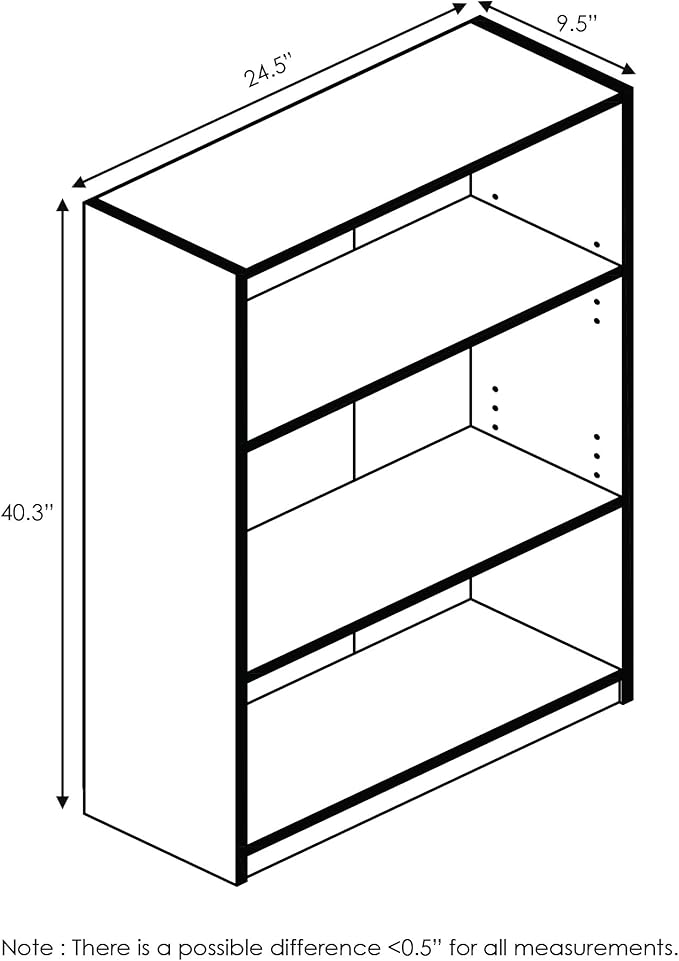 Furinno Jaya Book Shelf, 3-Tier Bookshelf, Standing Bookcase - Image 2