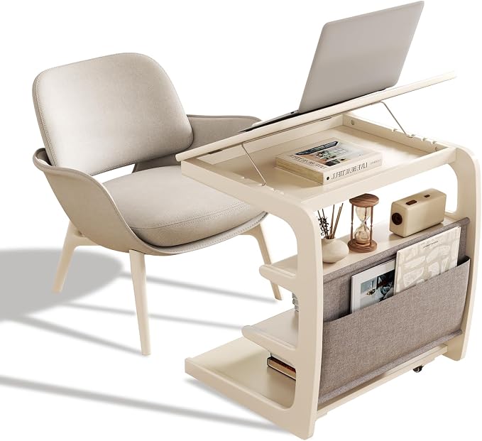 AQIMUELE Rolling Side Table, C Shaped End Table, C Table - Image 9