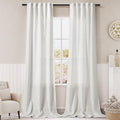Extra Long Off White Curtain 108 inches Long 2 Panels Set by Nanspring