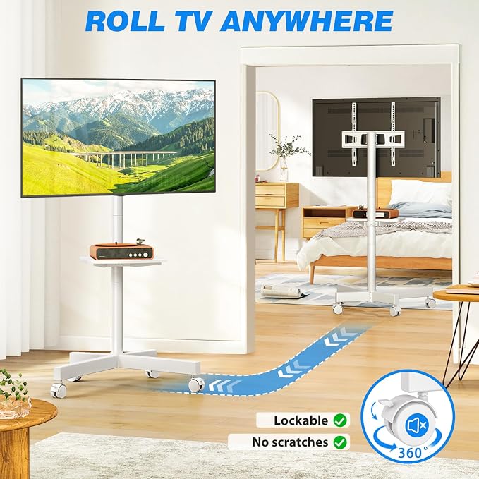 Rfiver Mobile TV Stand for 23-65 Inch LCD LED Flat/Curved Panel Screen TVs up - Image 4