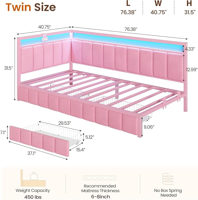 DICTAC Twin Corner Bed Frame - Image 2