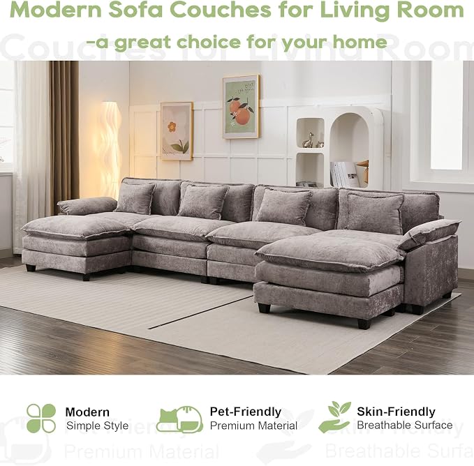 Oprisen 154" Modular Sectional Sofa, Comfy Cloud Couch Sectional Sofa - Image 7