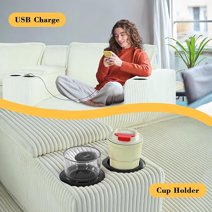 Ball & Cast 105.5" L-Shaped Sectional Sofa Bed - Image 7