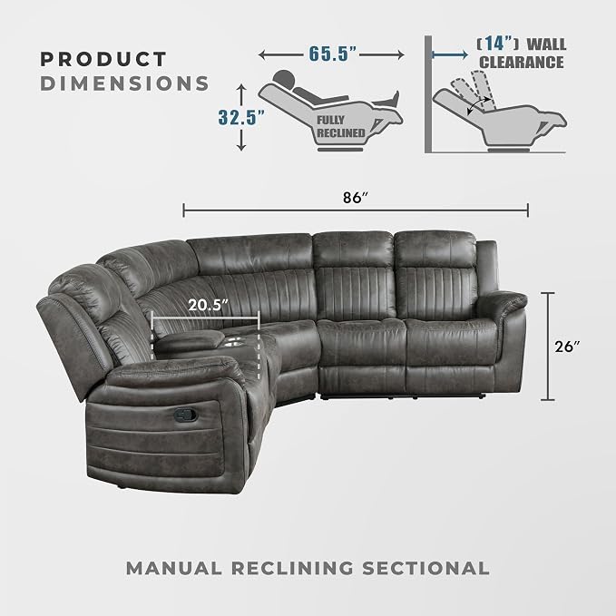 Lexicon Reclining Sectional Couches - Image 4