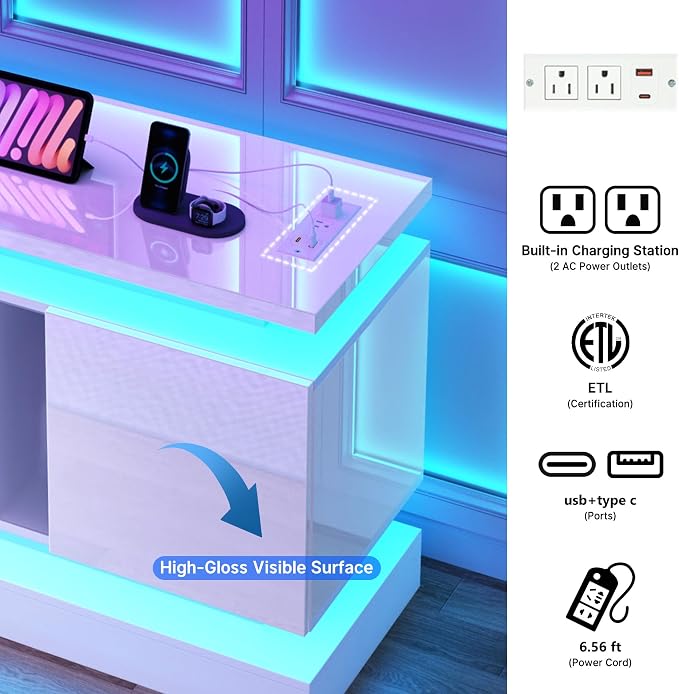 chartustriable 81IN LED TV Stands w/Power Outlet - Image 5