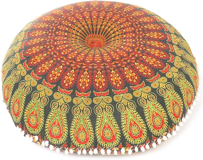 Mandala Floor Pillow Cover Meditation Cushion Seating Throw Hippie Round - Image 4