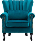 Mid Century Accent Chair Modern Tufted Wingback Armchairs Club Chair Velvet by DMFurniture