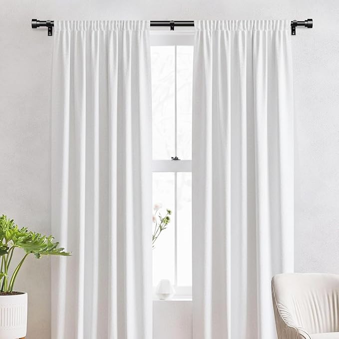 IFELS Heavy Duty Curtain Rods for Windows 66 to 120 Inch, 1 Inch Adjustable - Image 5