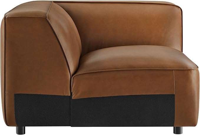 Modway Auren Vegan Leather Corner Modular Chair in Coffee - Image 7