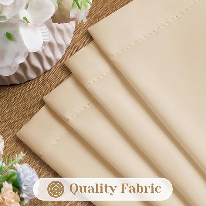 HOMEIDEAS Non-See-Through Beige Privacy Sheer Curtains, 52 X 63 Inches Long 2 - Image 4