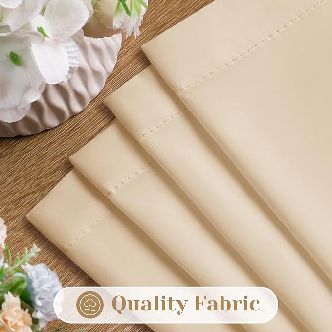 HOMEIDEAS Non-See-Through Beige Privacy Sheer Curtains, 52 X 45 Inches Long 2 - Image 4