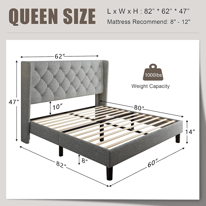 Einhomn Queen Size Platform Bed Frame - Image 2