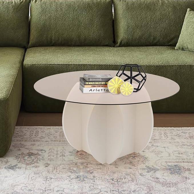 Round Glass Coffee Table for Living Room - Image 8