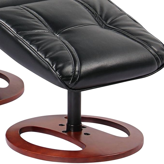 BenchMaster Newport Black Swivel Recliner and Slanted Ottoman - Image 5