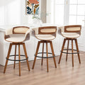 Set of 3 Rattan Swivel Bar Stools by KUNZENTLIVING