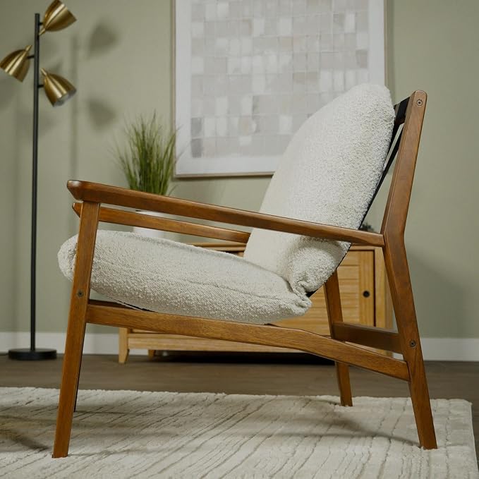 Grain Wood Furniture Solid Wood Mid Century Lounge Chair - Image 4