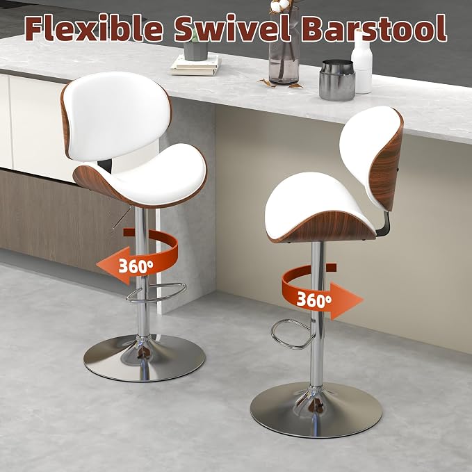 civama Bar Stools Set of 6 for Kitchen Counter, Adjustable Bar Height Chairs - Image 9