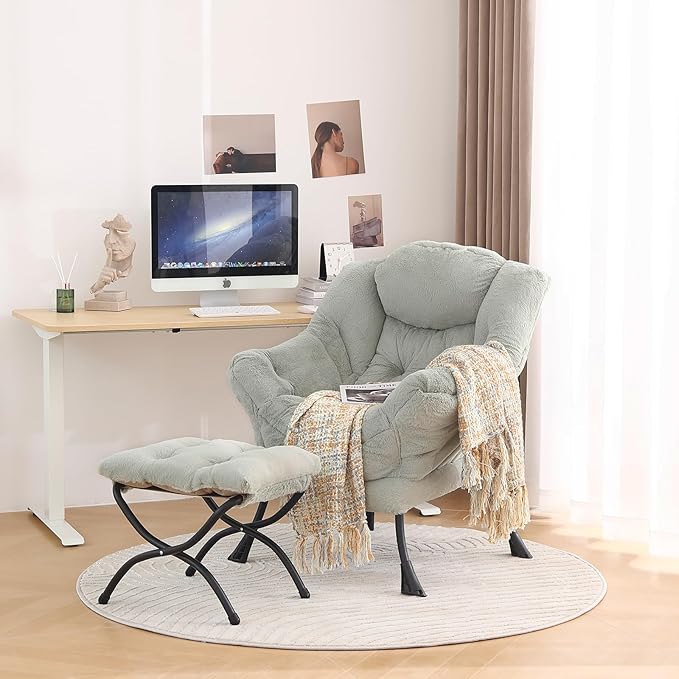 Tiita Lazy Chair with Ottoman, Comfy Leisure Sofa Armchair with Ottoman - Image 3