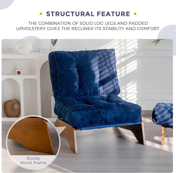 MAXYOYO Accent Chair with Ottoman Adjustable Backrest, Tufted Living Room Chair - Image 7