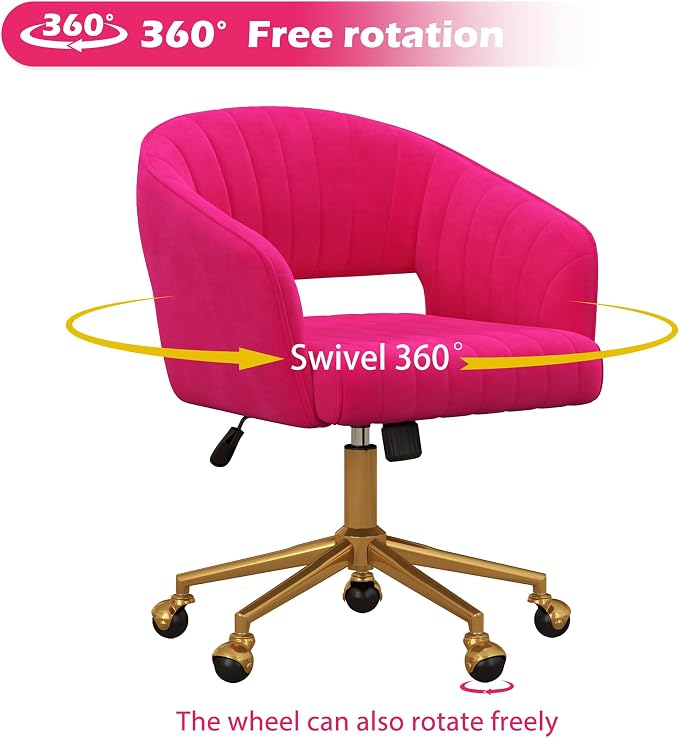 Home Office Chair Swivel Velvet Desk Chair Accent Armchair Upholstered Modern - Image 6
