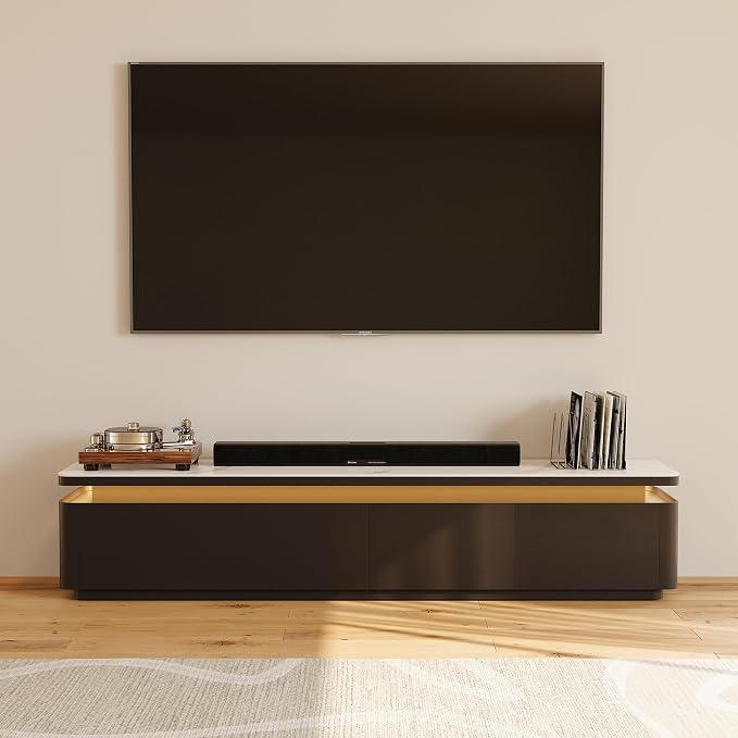 POVISON Fully Assembled 79" Mid-Century Modern TV Stand - Image 5