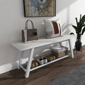 Oastreeful Industrial Entryway Bench Rustic Wood and Metal Storage Bench by GiftGoDirect