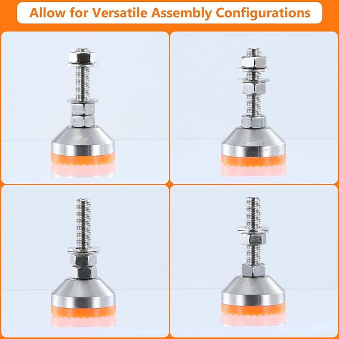 Heavy Duty 2000 lb Capacity Stainless Steel Adjustable Leveling Feet - Image 4