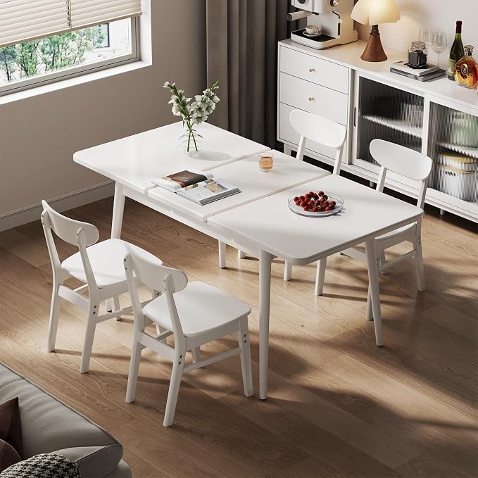 Muwuele Solid Wood Extendable Dining Table by Muwuele