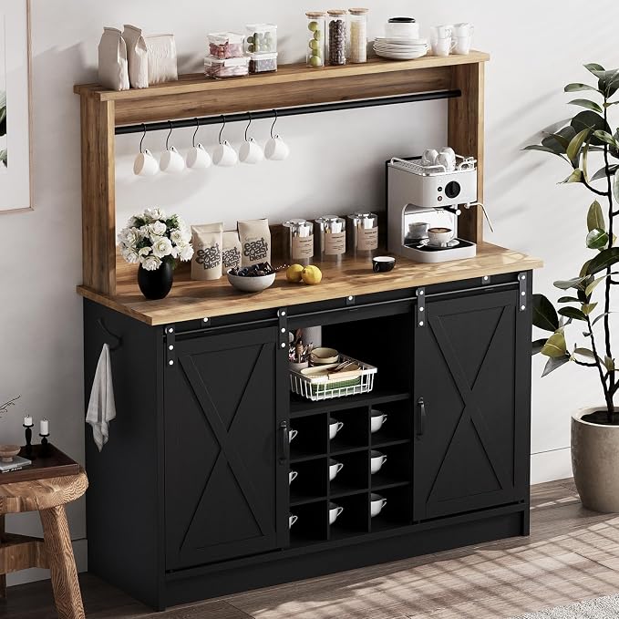 4ever2buy Farmhouse Coffee Bar Cabinet - Image 6