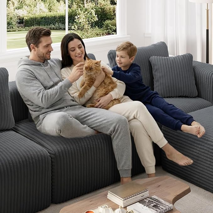Novilla 106" Modular Sectional Sofa, Modern Cloud Sectional Couch - Image 11