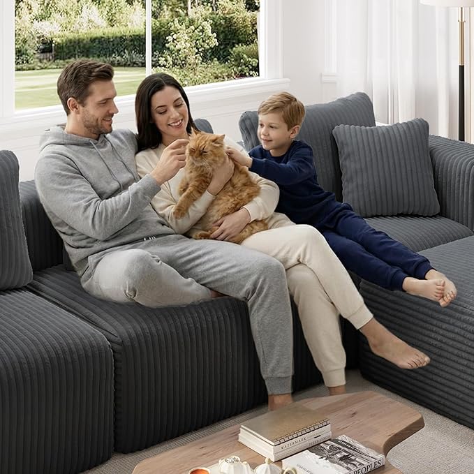 Novilla 141" Modular Sectional Sofa, Modern Cloud Sectional Couch - Image 11