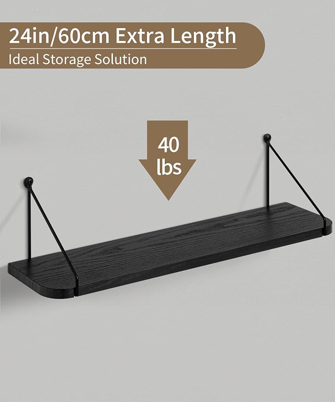 Afuly 24in Floating Shelves for Wall, Living Room, Home Wall Decor - Image 4