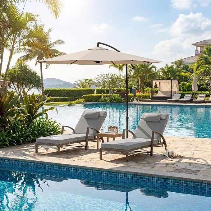 GarveeLife Outdoor Wicker Chaise Lounge Chair - Image 4