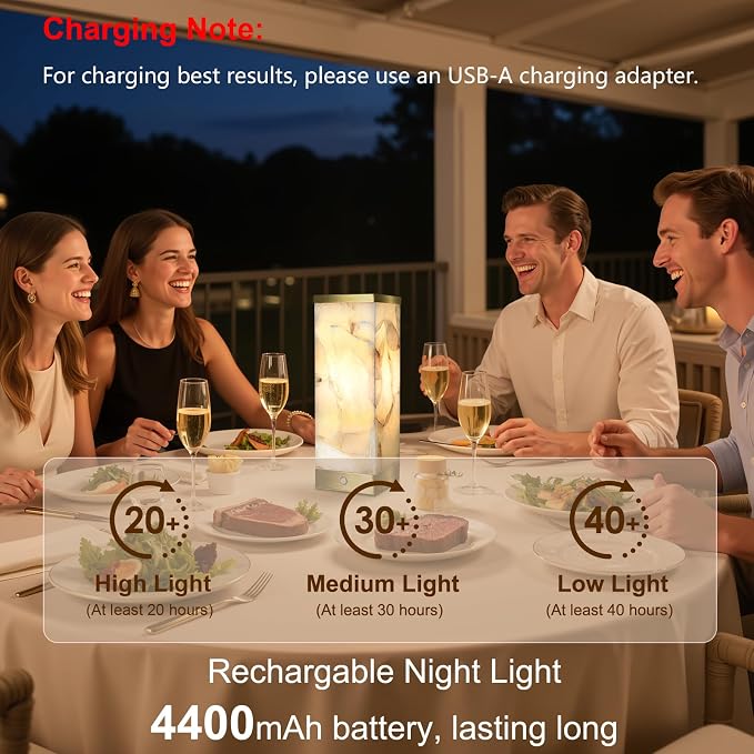 Scenekoy Alabaster Rechargeable Table Lamp - Image 4