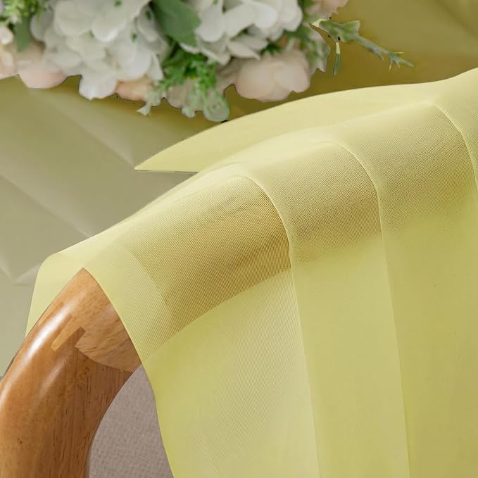 Lecloud Goose Yellow Sheer Curtains 63 Inch Length 2 Panels, Light Filtering - Image 9