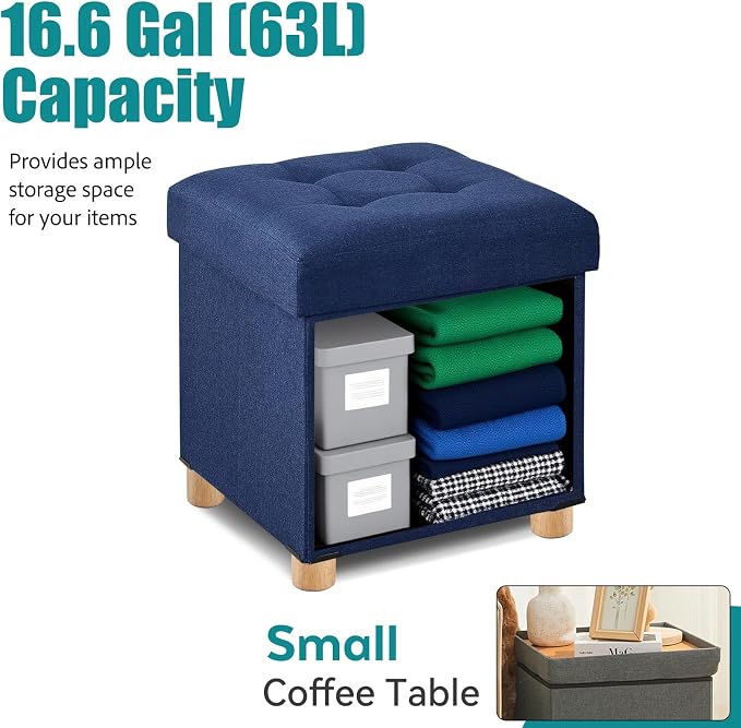 BRIAN & DANY Ottoman with Storage, Square Storage Ottoman - Image 3