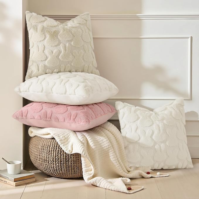 decorUhome Easter Bunny Pillow Covers 12x20 Inch Set of 2, Soft Plush Faux Wool - Image 2