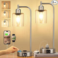 Industrial Table Lamps for Bedrooms Set of 2 by Innqoo