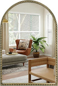 Antique Gold 24"x36" Arched Wall Mirror by Wemily