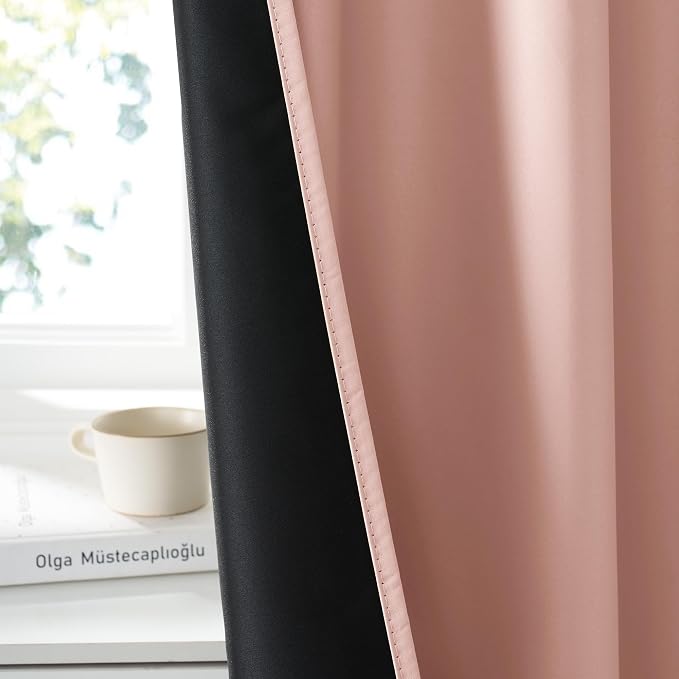RYB HOME 100% Blackout Basement Curtains 36 inches Long, Heat & UV Blocking - Image 4