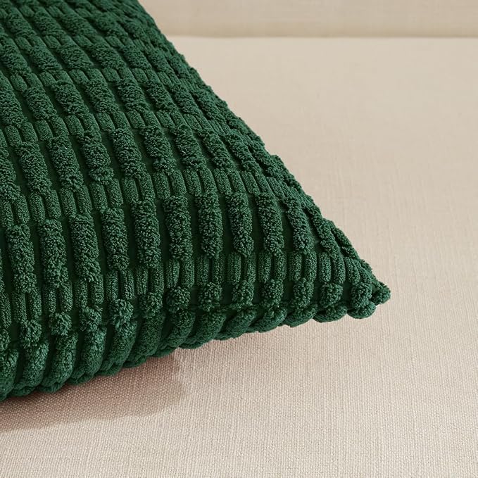 Fancy Homi Set of 4 Dark Green Lumbar Rectangle Decorative Throw Pillow Covers - Image 4