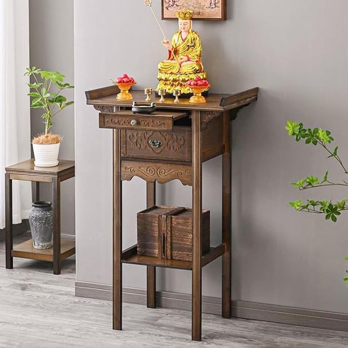 Japanese Zen Style Altar End Table Vintage Console Table by Unknown