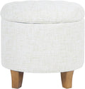 Homepop Home Decor | Upholstered Round Tufted Foot Rest Ottoman | Ottoman by HomePop