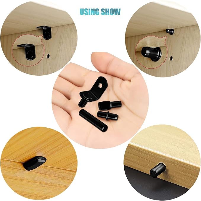 104Pcs Shelf Pins Pegs Kit, 4 Styles Shelf Support Pegs, Bookshelf Pegs - Image 3