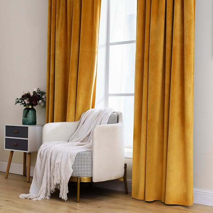 MIULEE Velvet Curtains 108 inches Long 2 Panels - Image 7