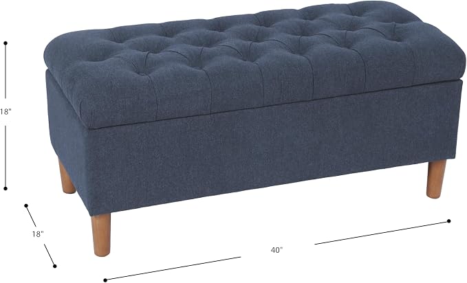 Homepop Home Decor | Tufted Ainsley Button Storage Ottoman Bench - Image 3