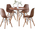 5-Piece Round Dining Table Set, Small 31.5" Kitchen Table Chairs Set of 4 Space by LECAFURHL