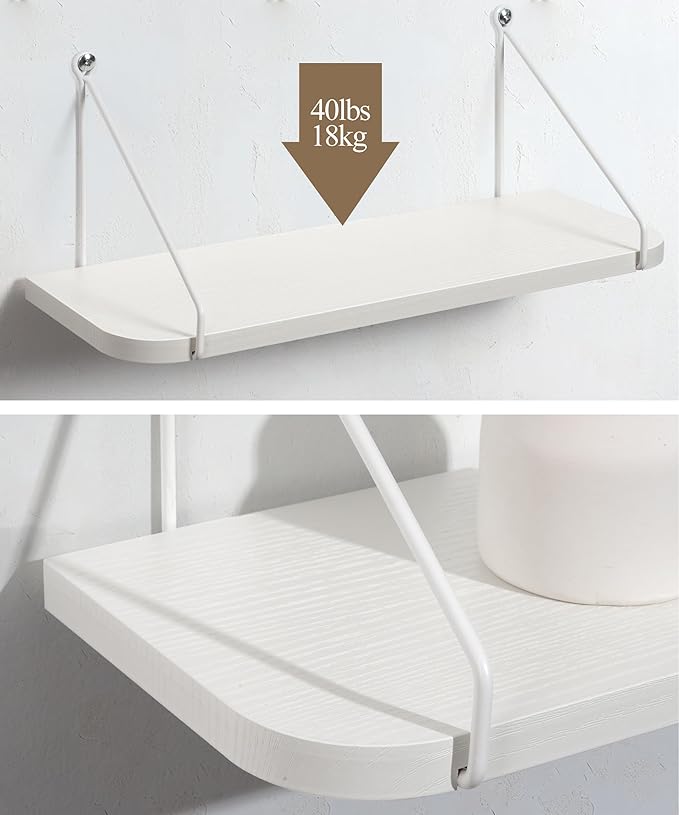 Afuly White Shelves for Wall, Floating Shelf Bathroom, Wall Mounted Shelves for - Image 6