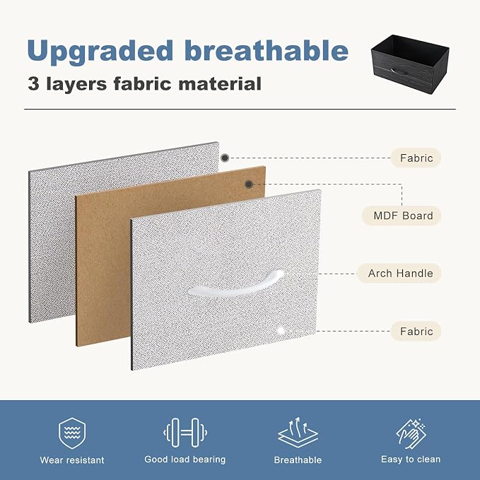 DUMOS 9 Drawer Dresser for Bedroom, Fabric Storage Organizer - Image 5