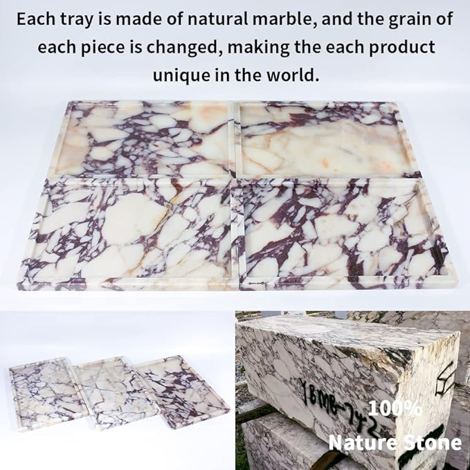 Real Luxurious Natural Marble Vanity Tray Genuine Marble/Stone Storage Tray - Image 3